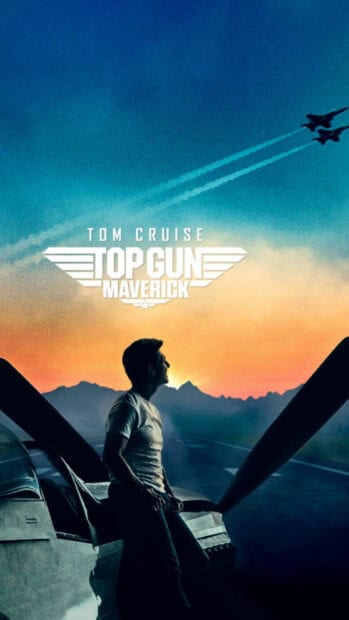 A man watches jets fly at sunset in a Top Gun Maverick scene, HD Phone Wallpaper