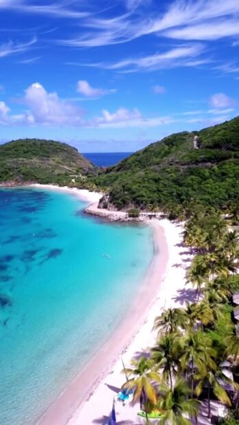 A vibrant tropical bay with clear water and green hills in Espiritu Santo Vanuatu, HD Phone Wallpaper