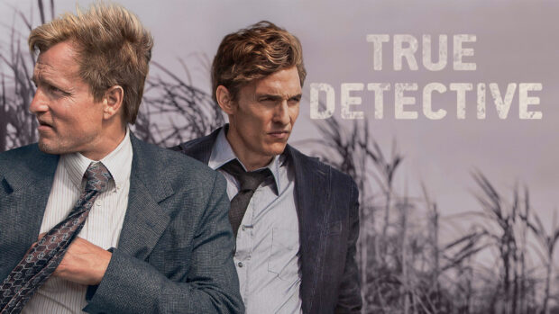 Two men stand in a field from True Detective tv series, HD Desktop Wallpaper