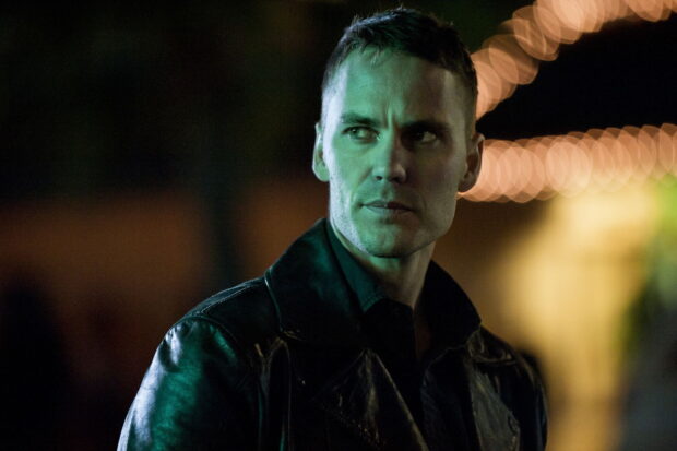 A close up of a man in a leather jacket from True Detective Tv Series wallpapers, HD Desktop Wallpaper