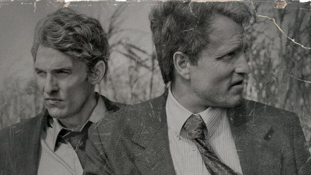 Two detectives in serious expressions from True Detective tv series, HD Desktop Wallpaper