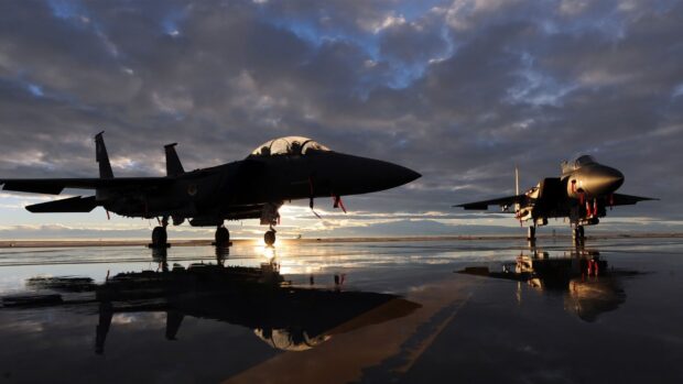 Jet fighter capturing the dramatic sky above the aircraft, HD Desktop Wallpaper