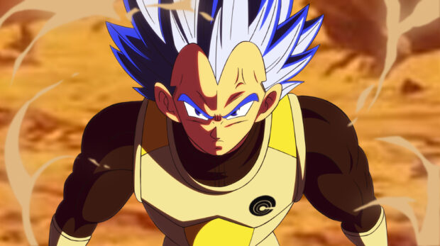 Vegeta prepares for a fierce fight in Dragon Ball Super Super Hero, 2K Desktop Wallpaper