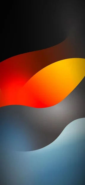 The iPhone 17 Wallpapers display vibrant abstract shapes in red, yellow, and blue tones, iPhone Wallpaper