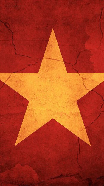 The Vietnam Wallpapers features a large yellow star on a textured red background, HD Phone Wallpaper