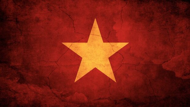 A yellow star with cracks on a red background represents Vietnam Wallpapers, HD Desktop Wallpaper