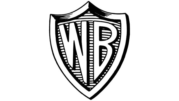 Vintage Warner Bros emblem in black and white style, 4K Desktop Wallpaper