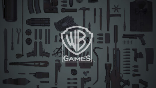 The Warner Bros wallpapers show a logo over tactical tools and weapons neatly arranged, 4K Desktop Wallpaper