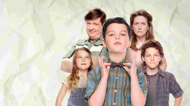 A portrait of the Young Sheldon Tv Series main cast showing different expressions, HD Desktop Wallpaper