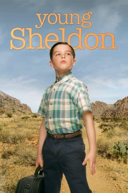 A young boy stands determined in a desert landscape from Young Sheldon Tv Series, 2K Mobile Wallpaper