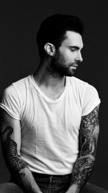 Adam Levine Wallpapers showing detailed tattoos on his arms, HD Phone Wallpaper