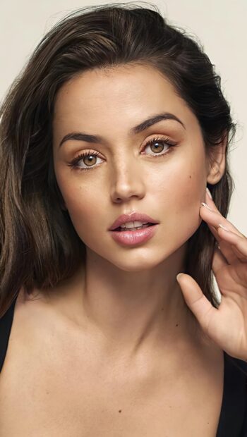 A close up portrait of Ana De Armas showing her natural beauty and expressive eyes, HD Phone Wallpaper