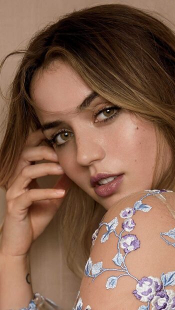 Ana De Armas wallpapers features a close up portrait with floral details, HD Phone Wallpaper