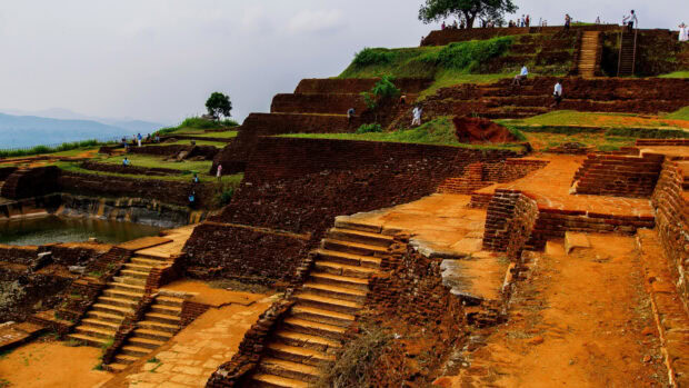 A historic fortress with staircases and greenery in Sri Lanka Wallpapers, 4K Desktop Wallpaper