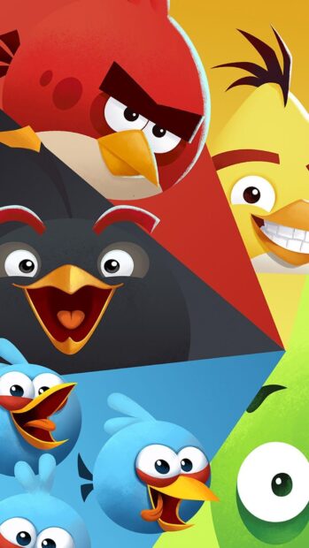 Hình ảnh cho thấy các nhân vật Angry Birds với màu sắc và biểu cảm sống động, Hình nền điện thoại HD