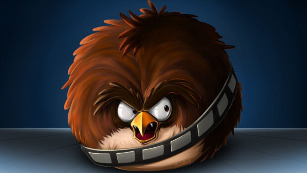Nhân vật Angry Birds màu nâu hung dữ với đôi mắt dữ dội và cái mỏ, Hình nền máy tính HD