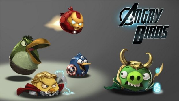Angry Birds trong trang phục siêu anh hùng có nhiều nhân vật và nhân vật phản diện khác nhau, Hình nền máy tính HD