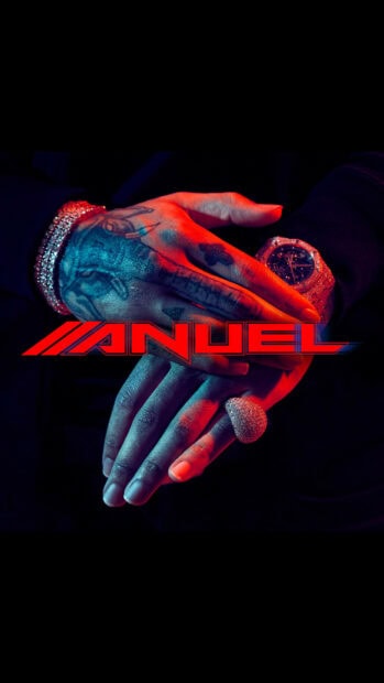 Anuel Aa Wallpapers showing hands with tattoos and diamond accessories under colorful lighting