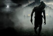 A warrior walks through mist with ancient pyramids behind in Apocalypto Wallpapers, HD Desktop Wallpaper