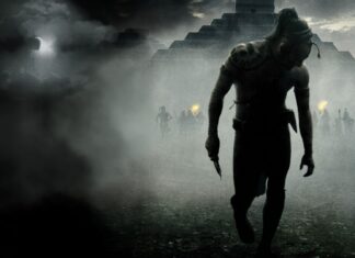 A warrior walks through mist with ancient pyramids behind in Apocalypto Wallpapers, HD Desktop Wallpaper