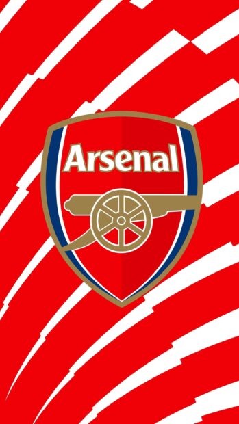Arsenal logo on a red and white abstract background for Arsenal Fc wallpaper