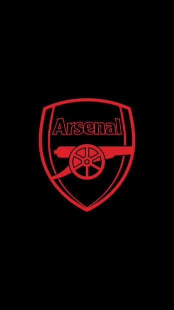 Red Arsenal logo on black background representing Arsenal fc