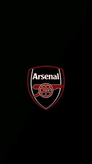 Arsenal fc logo in dark theme on a black background with red and white details