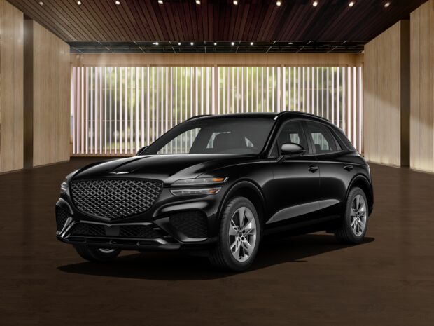 A sleek black Genesis Wallpapers SUV displayed indoors with natural lighting, HD Desktop Wallpaper