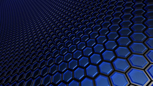 A close up view of blue honeycomb pattern with hexagonal shapes arranged in a grid, HD Desktop Wallpaper