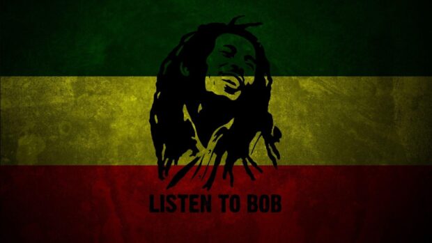A reggae art design featuring Bob Marley with Rastafarian colors, HD Desktop Wallpaper