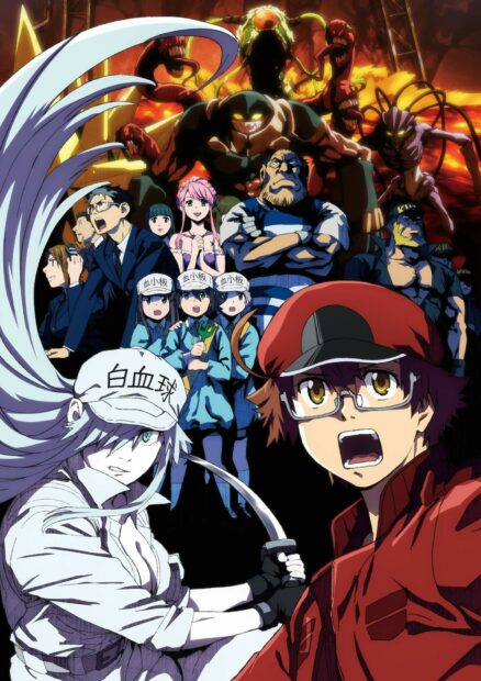 The cells and villains from Cells At Work Code Black facing danger together, HD Mobile Wallpaper