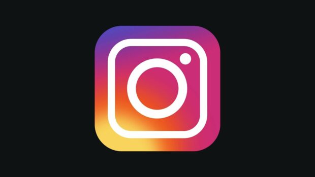 The Instagram icon displays vibrant gradient colors on a black background, Instagram Wallpapers, HD Desktop Wallpaper