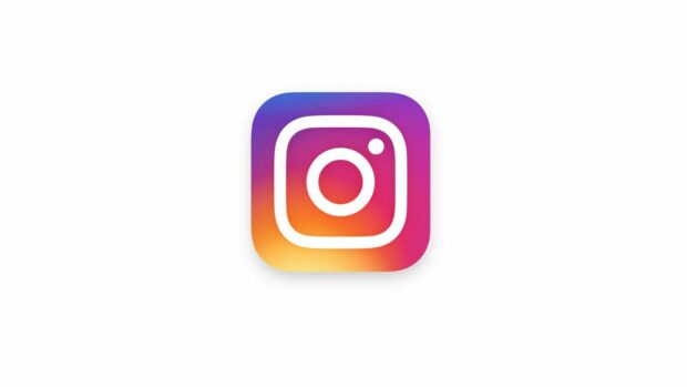 The Instagram logo features a colorful gradient with a white camera icon in the center, HD Desktop Wallpaper