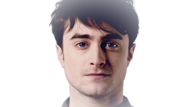 A close up of Daniel Radcliffe's face showing his blue eyes and calm expression, HD Desktop Wallpaper