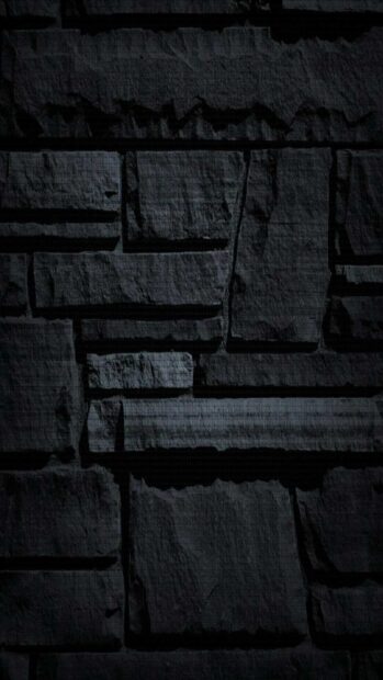 Close up of matte black stone texture showing rough surface details, HD Mobile Wallpaper
