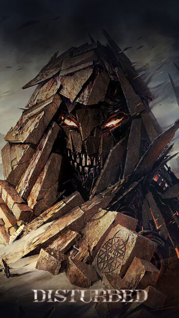 A dark stone creature with glowing eyes stands menacingly in a desolate landscape, HD Phone Wallpaper