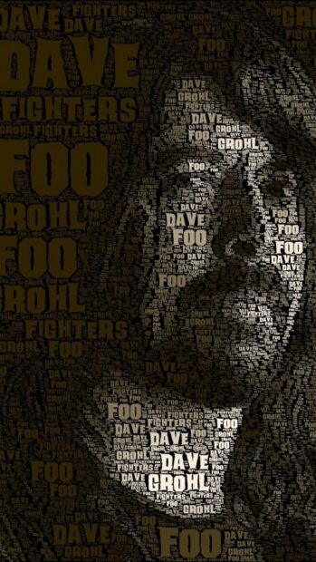 The portrait of Dave Grohl formed by Foo Fighters wallpapers, HD Phone Wallpaper