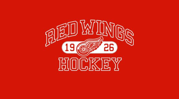 The classic Detroit Red Wings logo with wings and the year 1926 on a red background