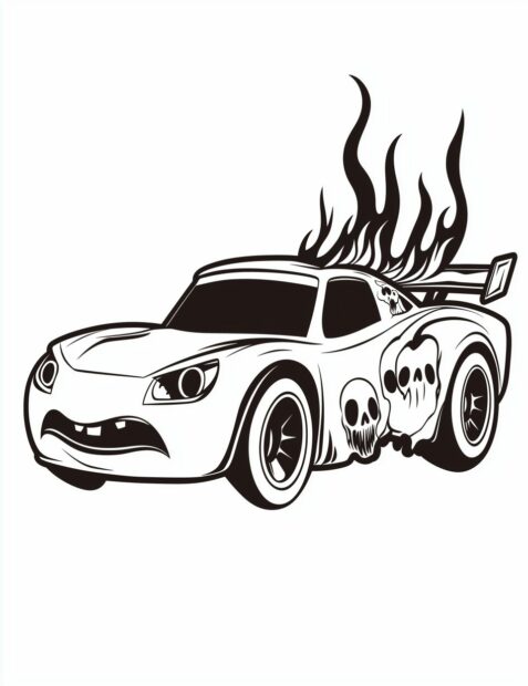 Lightning McQueen gets a spooky makeover with skulls and flames for Disney Halloween