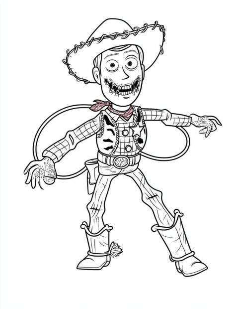 Sheriff Woody is a spooky cowboy zombie for a unique Disney Halloween