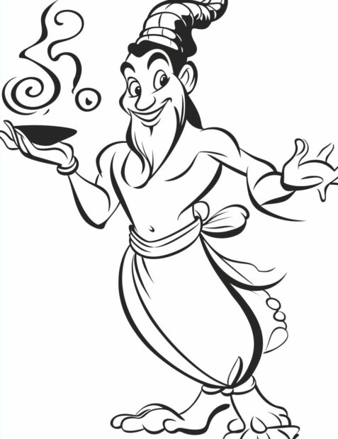 The Genie from Aladdin casts magical spells for a fun Disney Halloween
