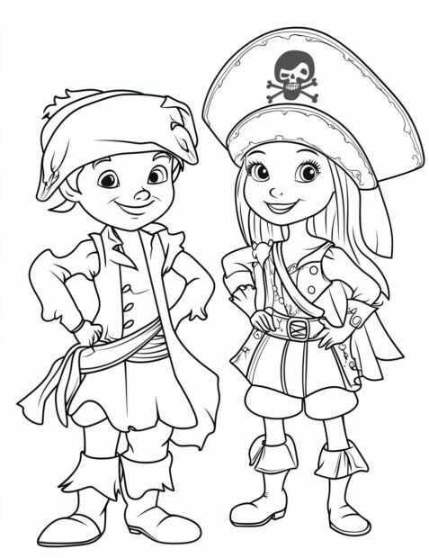 Peter Pan and Tinker Bell wear pirate costumes for Disney Halloween