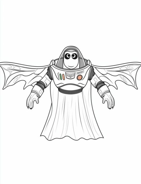 Buzz Lightyear wears a space ghost costume with wings for Disney Halloween