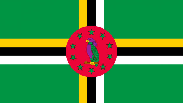 The Dominica Island flag features a parrot surrounded by stars on a green field, HD Desktop Wallpaper