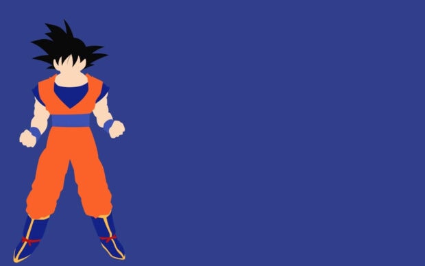 A silhouette of a Dragon Ball Z Abridged character standing in an orange and blue outfit, 2K Desktop Wallpaper
