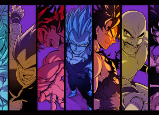 The Dragon Ball Z Abridged characters are shown in dynamic poses with vibrant colors, HD Desktop Wallpaper