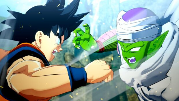 Goku and Piccolo clash during a battle in Dragon Ball Z Abridged, HD Desktop Wallpaper