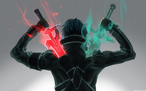 Sword Art Online character prepares for battle, 2K Desktop Wallpaper