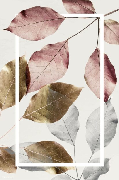 An elegant composition features various gold leaf elements in soft pastel colors, HD Mobile Wallpaper