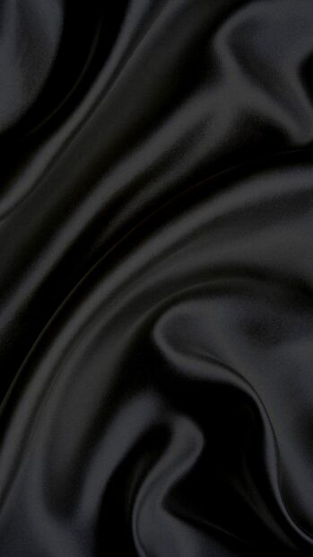 The black silk texture shows smooth folds and a glossy surface in the image, HD Mobile Wallpaper